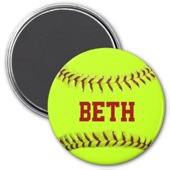 Personalized Softball Magnet by Baysideimages at Zazzle