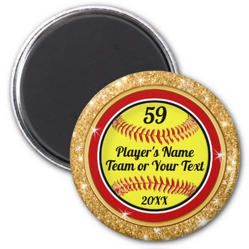 Personalized Softball Magnets in Bulk or Buy One