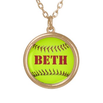 Personalized Softball Necklace by Baysideimages at Zazzle