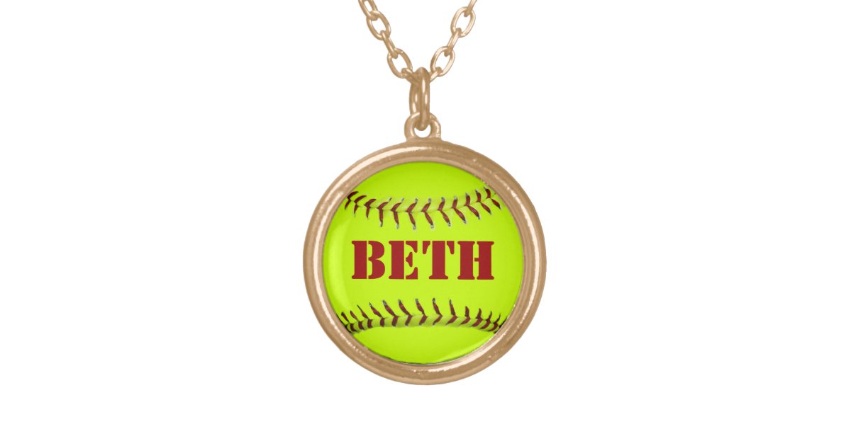 Personalized Softball Necklace Zazzle