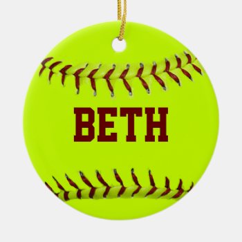 Personalized Softball Ornament by Baysideimages at Zazzle