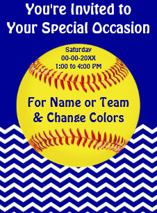 softball party invitations zazzle