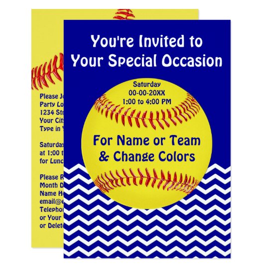 personalized softball party invitations zazzle com
