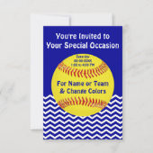 Personalized Softball Party Invitations (Front)