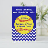 Personalized Softball Party Invitations (Standing Front)