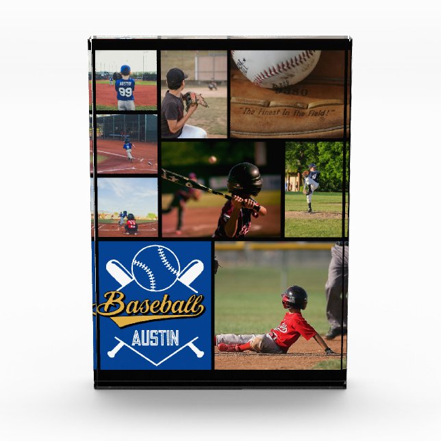 Personalized Softball Photo Collage Name Team # Acrylic Award (Front)