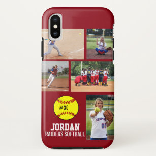 Personalized Softball Photo Collage Name Team iPhone X Case