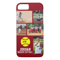 Personalized Softball Photo Collage Name Team iPhone 8/7 Case