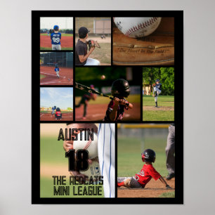 Personalized Softball Photo Collage Name Team # Poster