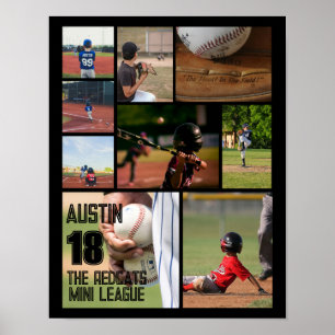 Personalized Softball Photo Collage Name Team # Poster