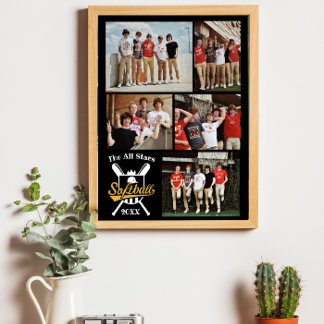 Personalized Softball Photo Collage Name Team # Poster