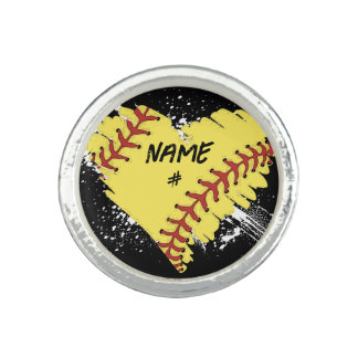 Personalized Softball Photo Ring