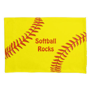 Personalized Softball Pillow Case, Softball Rocks Pillowcase