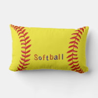 Personalized Softball Pillows Your Text Colors Lumbar Pillow