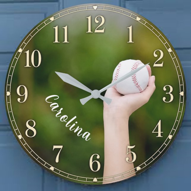 Personalized Softball Pitcher Custom Name  Large Clock (Creator Uploaded)
