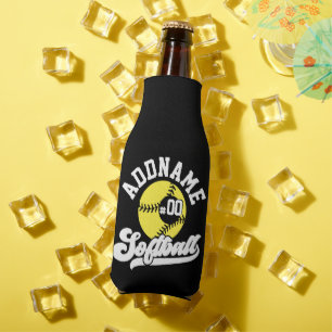 Personalized Softball Player ADD NAME Retro Team Bottle Cooler
