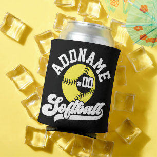Personalized Softball Player ADD NAME Retro Team Can Cooler