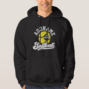 Personalized Softball Player ADD NAME Retro Team Hoodie