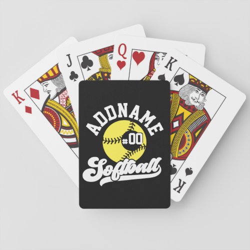 Personalized Softball Player ADD NAME Retro Team Playing Cards