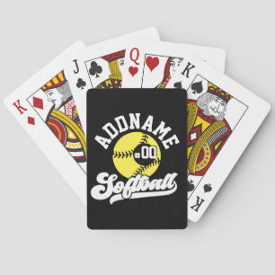 Personalized Softball Player ADD NAME Retro Team Poker Cards