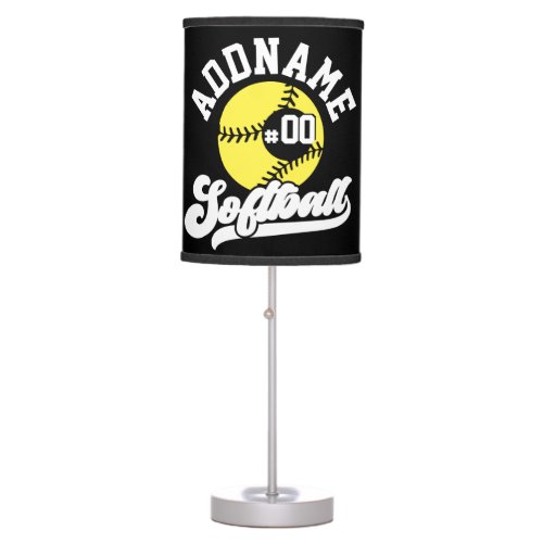 Personalized Softball Player ADD NAME Retro Team Table Lamp