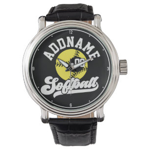 Personalized Softball Player ADD NAME Retro Team Watch