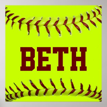 Personalized Softball Poster by Baysideimages at Zazzle