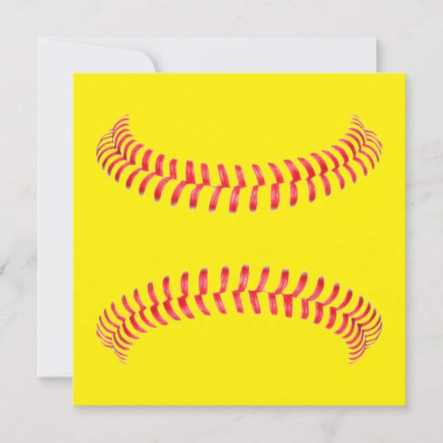 Personalized Softball Round Stationary Card (Front)