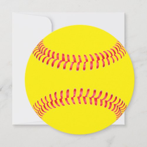 Personalized Softball Round Stationary Card