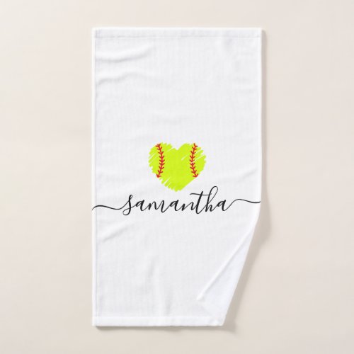 Personalized Softball Script Name Hand Towel