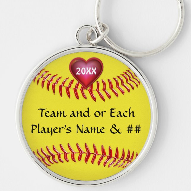 Personalized Softball Senior Gift Ideas for Girls Keychain (Front)