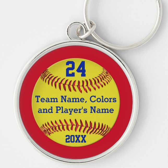 Personalized Softball Senior Gifts and Team Keychain (Front)
