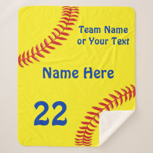 Personalized Softball Senior Night Gifts, Softball Sherpa Blanket