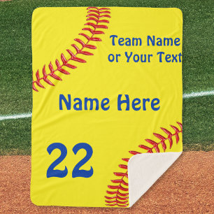 Personalized Softball Senior Night Gifts, Softball Sherpa Blanket