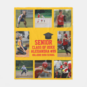 Personalized Softball Senior Night Graduation Grad Fleece Blanket