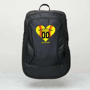 Personalized Softball Sport Jersey Number Backpack