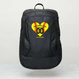 Personalized Softball Sport Jersey Number Backpack