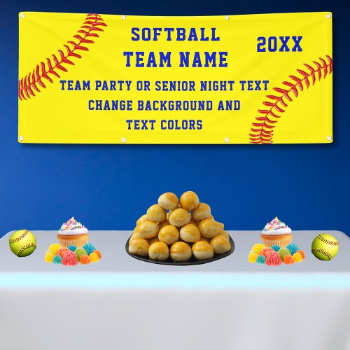 Personalized Softball Team Banners with Your TEXT