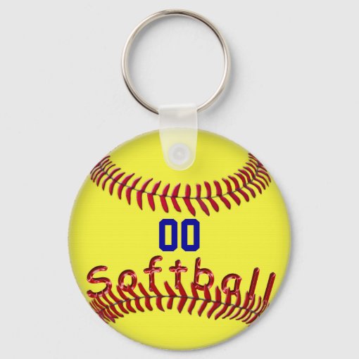 Personalized Softball Team Gift Ideas, NAME NUMBER Keychain Zazzle