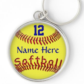 Personalized Softball Team Gift Ideas, NAME NUMBER Keychains