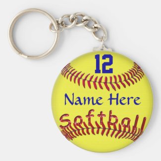 Personalized Softball Team Gift Ideas, NAME NUMBER Keychains