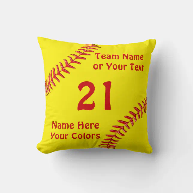 Personalized Softball Team Gifts, Softball Pillows Zazzle
