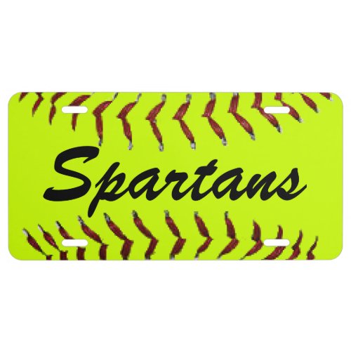 Personalized Softball Team Name License Plate