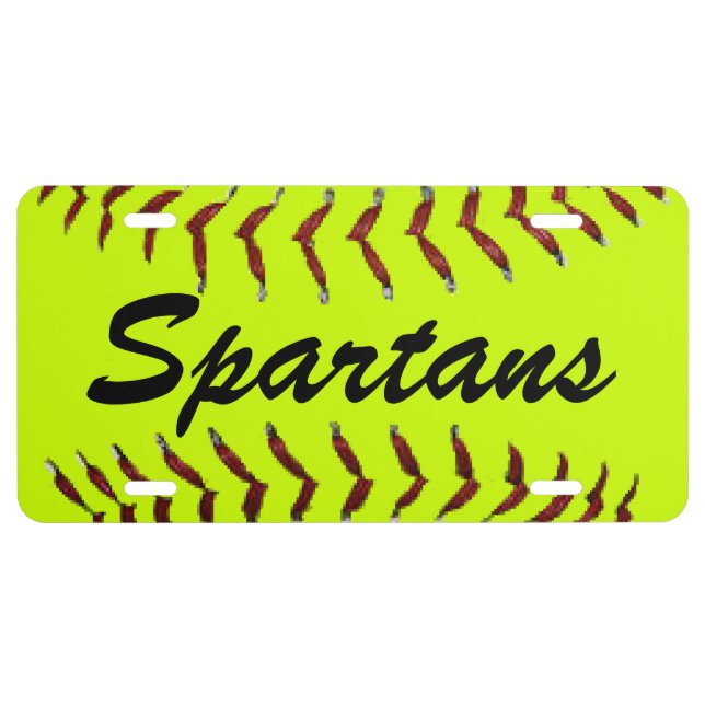 Personalized Softball Team Name License Plate (Front)