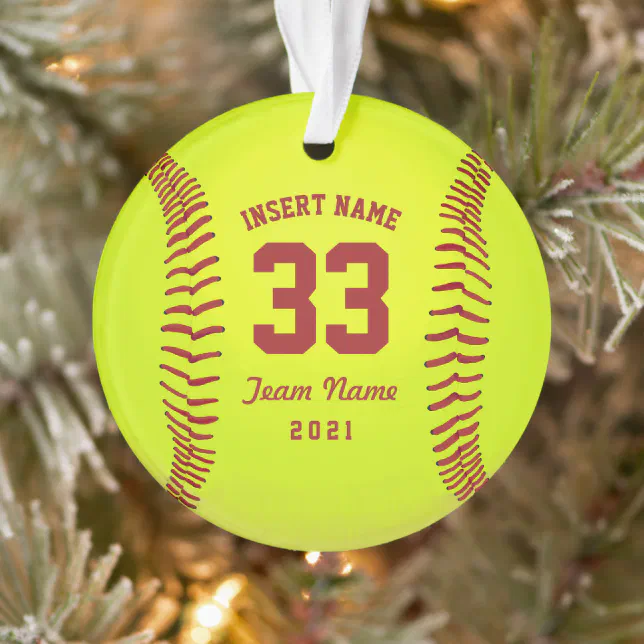 Name & Number Baseball Softball Jersey Template Ceramic Ornament, Zazzle