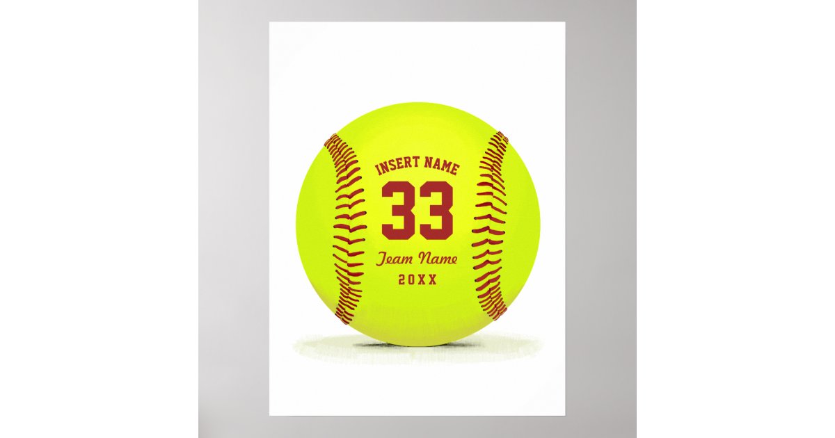 Personalized Softball Team Poster | Zazzle.com