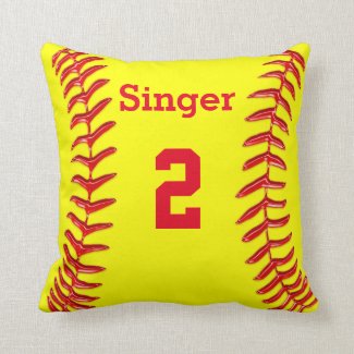 PERSONALIZED Softball Throw Pillow NAME and NUMBER