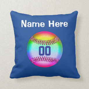 Personalized Softball Throw Pillow, NAME, NUMBER Pillow