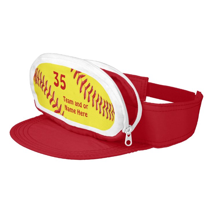 Personalized Softball Visors with Zippered Pocket Zazzle