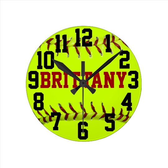 Personalized Softball Wall Clock
